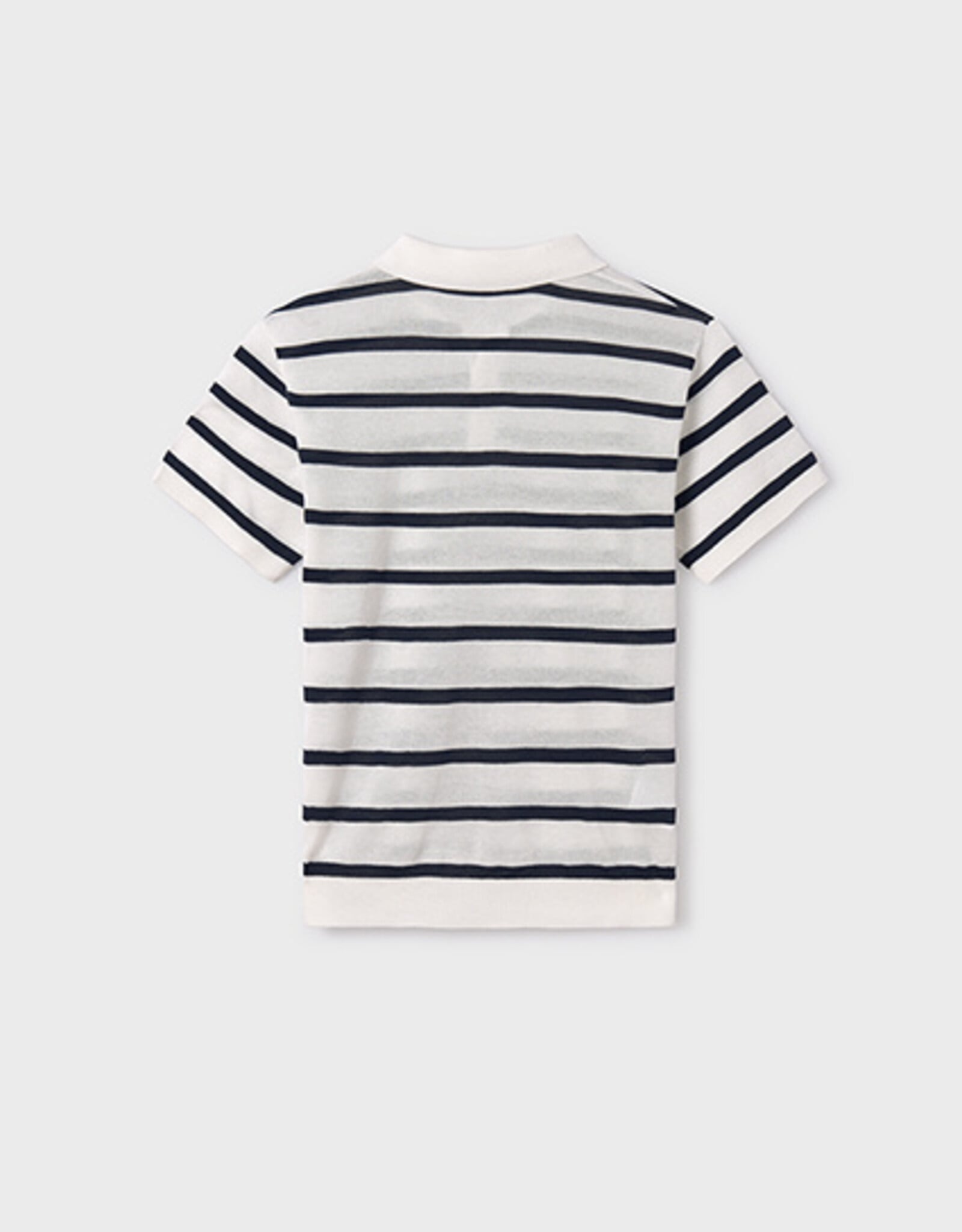 Mayoral Cream-Navy Stripe Polo