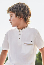 Mayoral White Button Polo T-Shirt