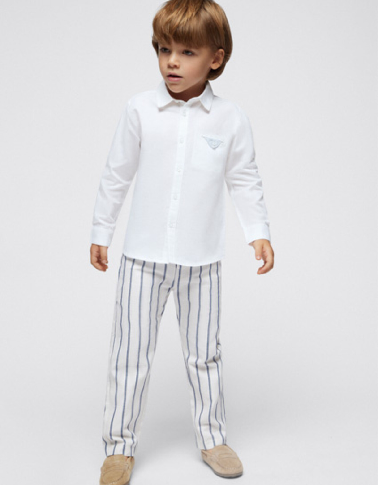 Mayoral Stone Striped Suiting Pants