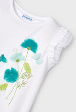 Mayoral Whie Turquoise Flower T-Shirt