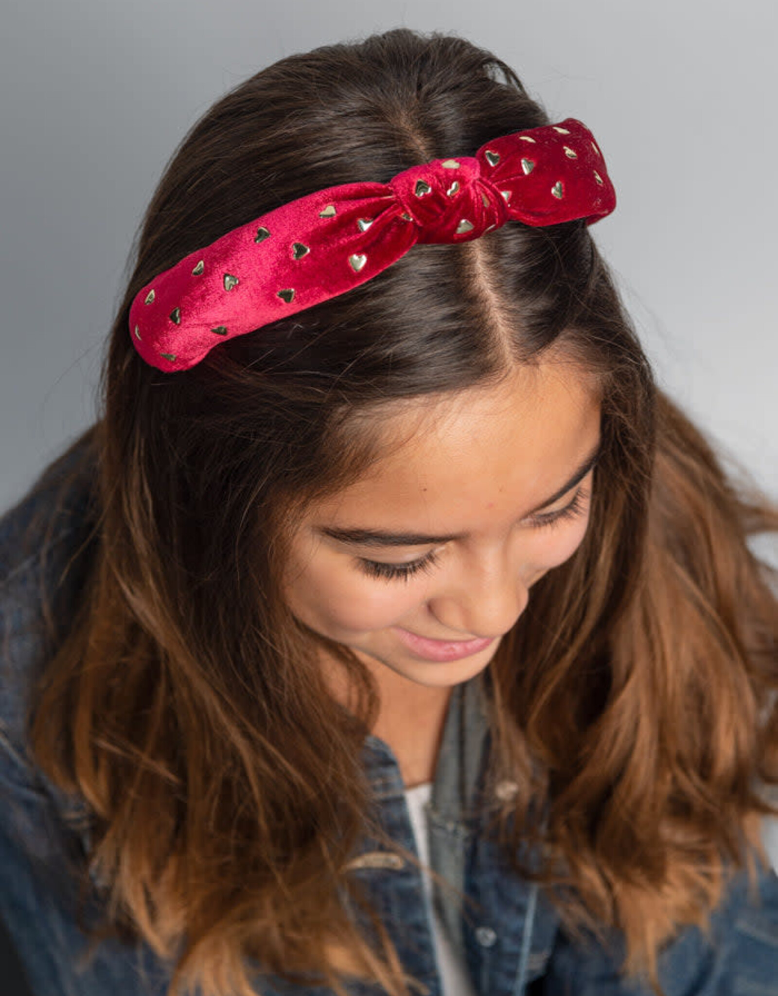 Bows Arts Velvet Heart Knot Headband
