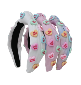 Bows Arts Candy Heart Knot Headband