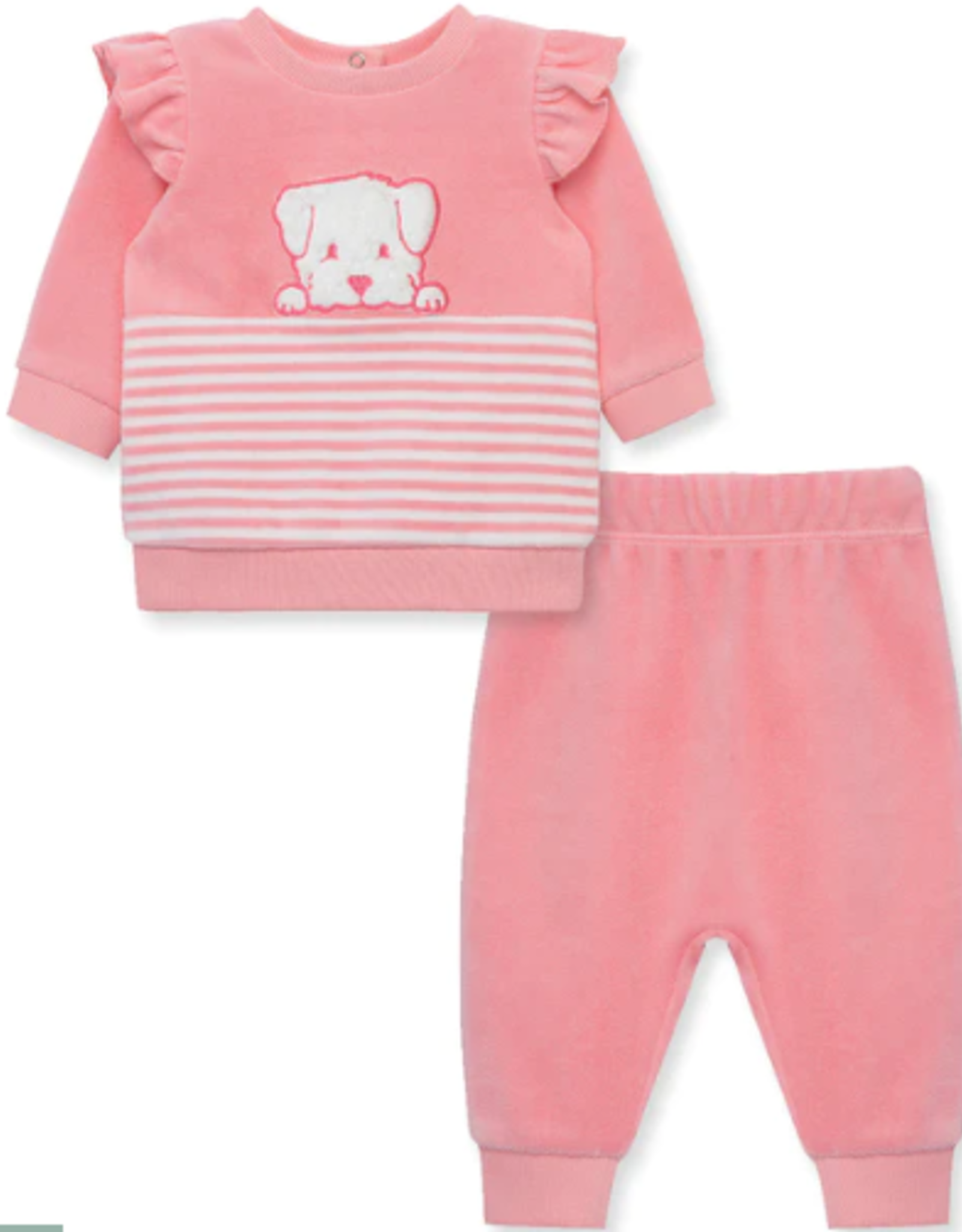 Little Me Lil' Pink Velour 2pc Outfit