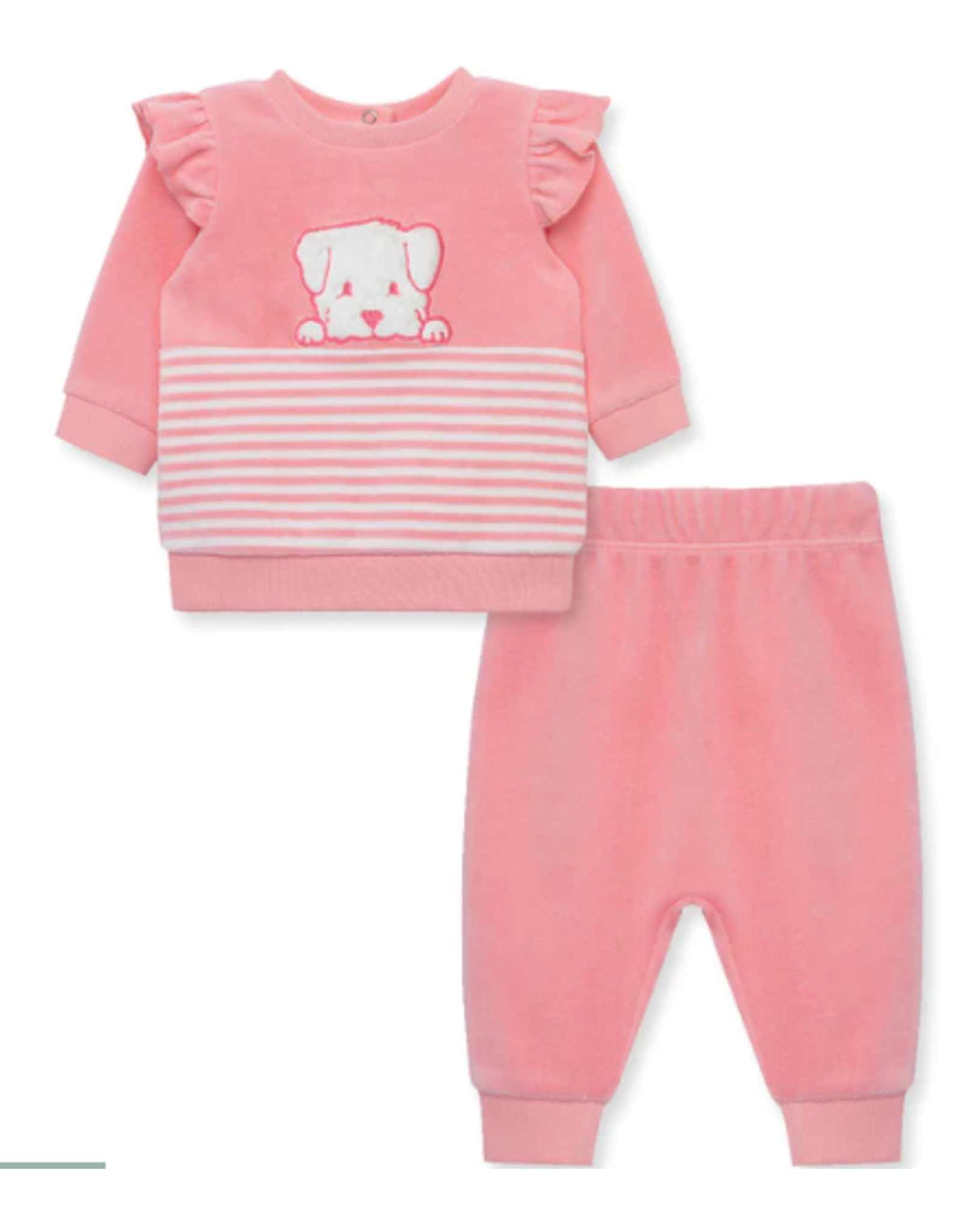 Little Me Lil' Pink Velour 2pc Outfit