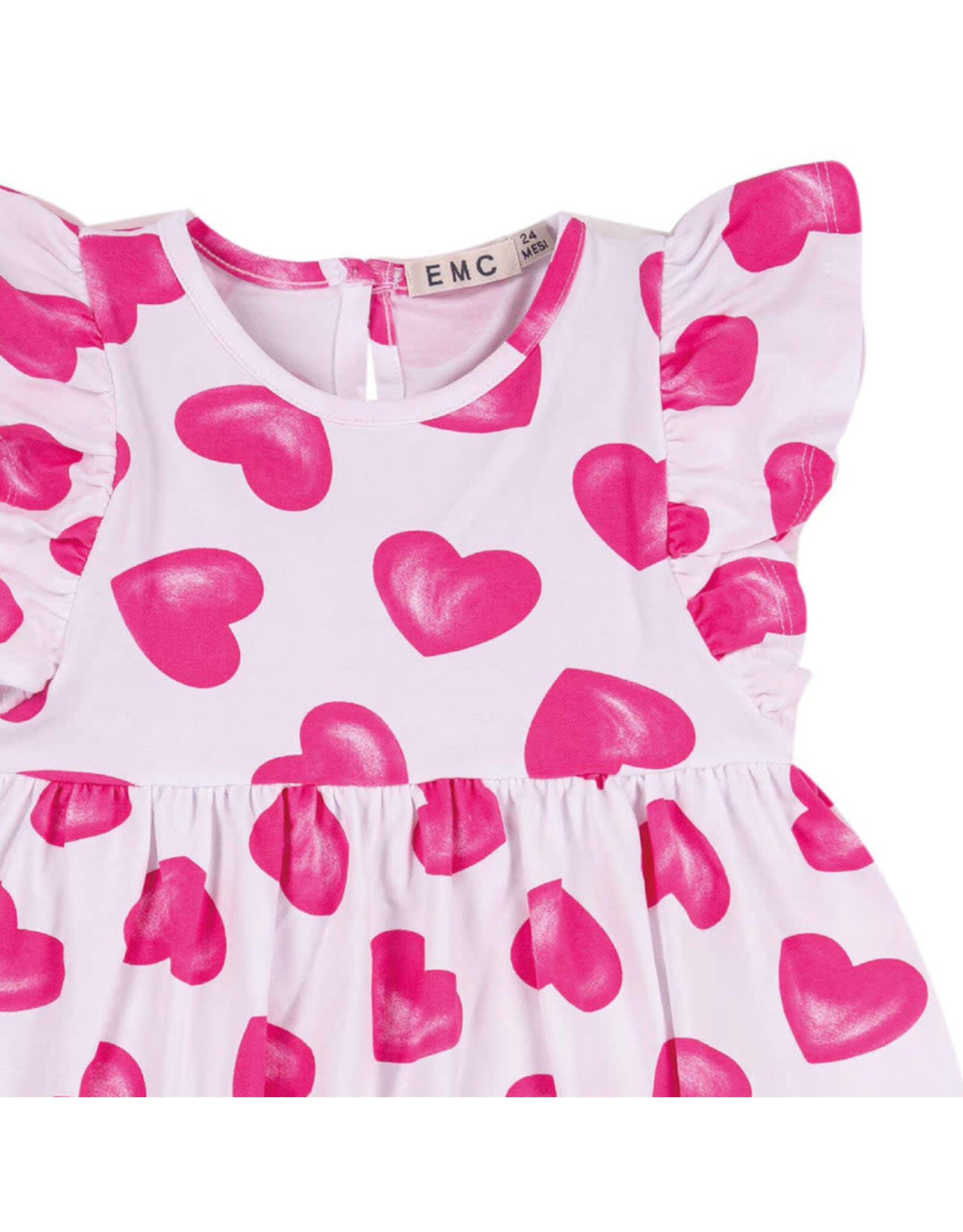 EMC Pink Hearts Printed Jersey Dress