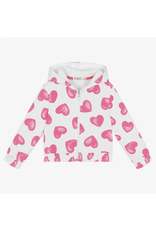 EMC Pink Hearts Printed Zipped Hoodie