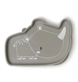 Loulou Lollipop Born to be Wild Silicone Snack Plate - Rhino