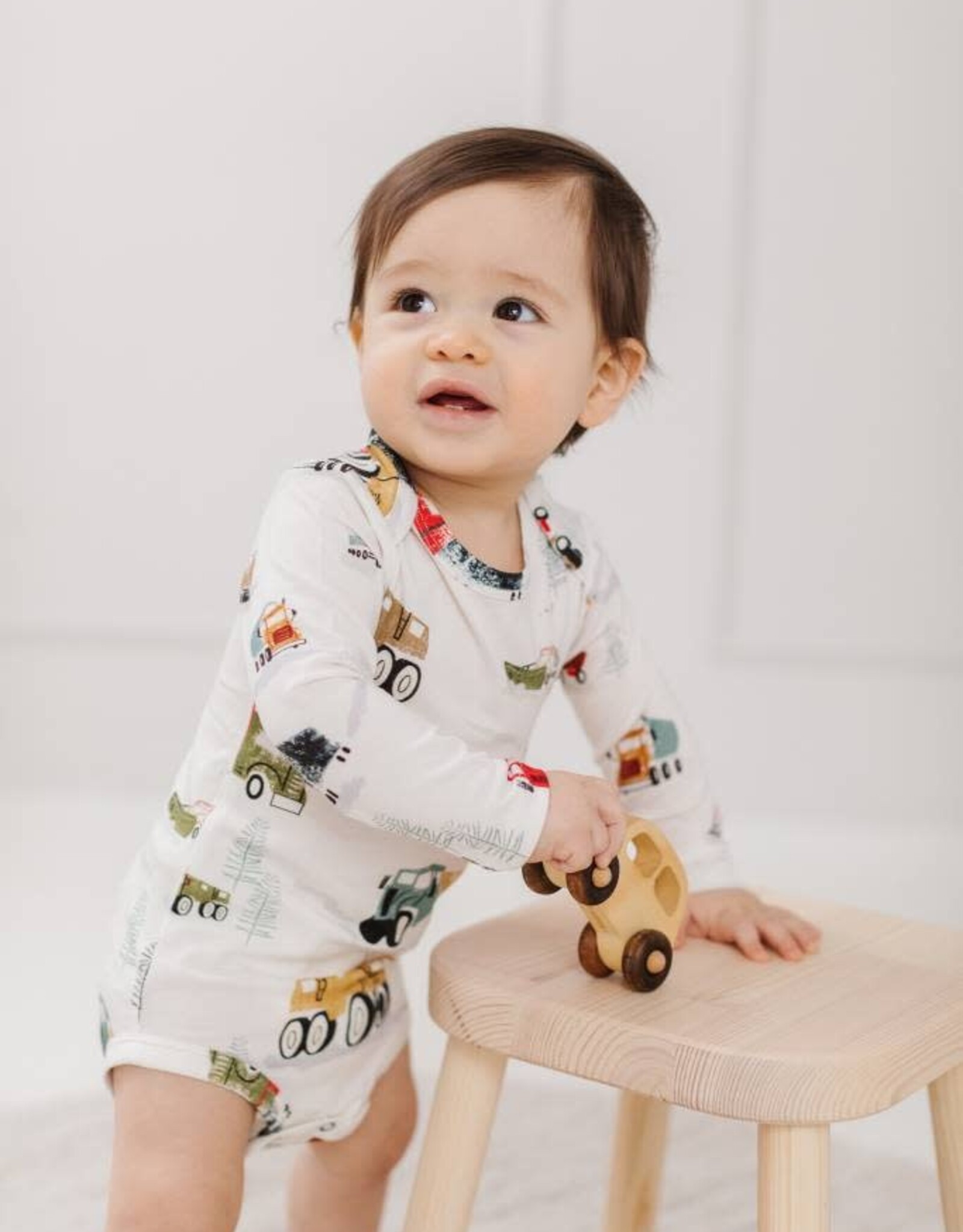 Loulou Lollipop Happy Trucks Long Sleeve Bodysuit