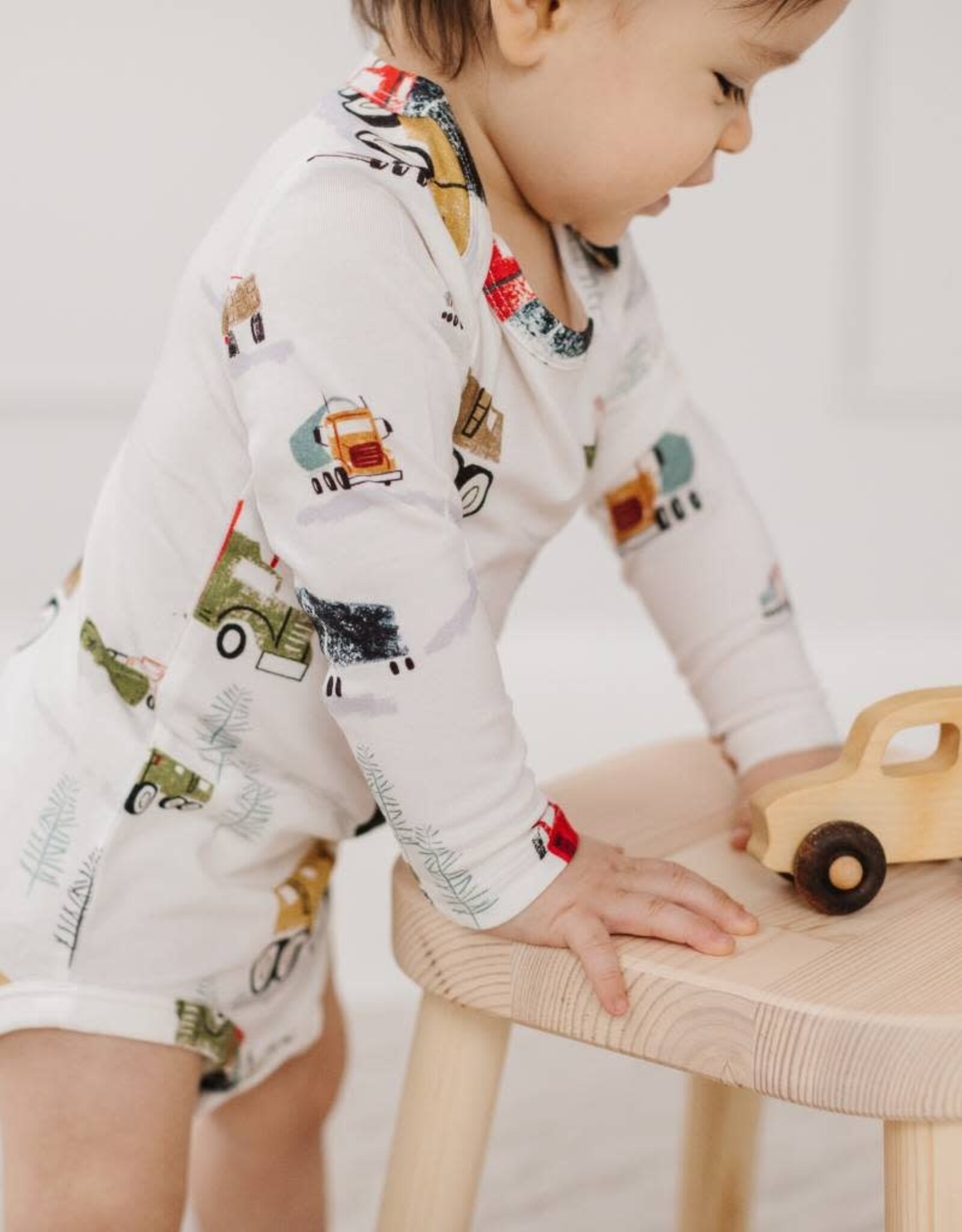 Loulou Lollipop Happy Trucks Long Sleeve Bodysuit
