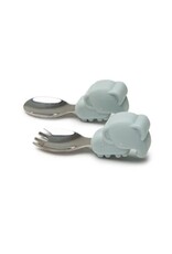 Loulou Lollipop Born to be Wild Learning Spoon/Fork Set - Elephant