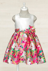 Abel & Lula Strawberry Mikado White Top Dress