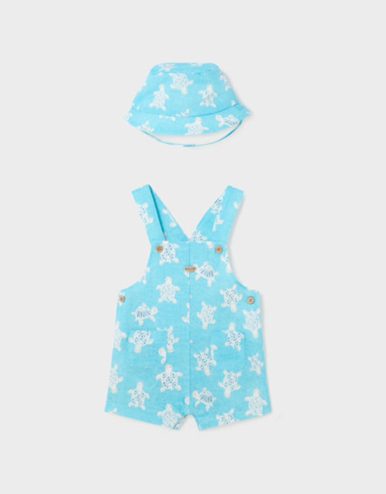 Mayoral Capri Blue Overall w/Hat Set