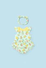 Mayoral Pear Green Lemons Romper w/Headband