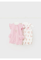 Mayoral Baby Rose Set of 2 Short Rompers