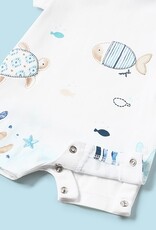 Mayoral Capri Blue Fishy Set of 2 Short Rompers