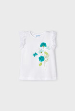 Mayoral Whie Turquoise Flower T-Shirt