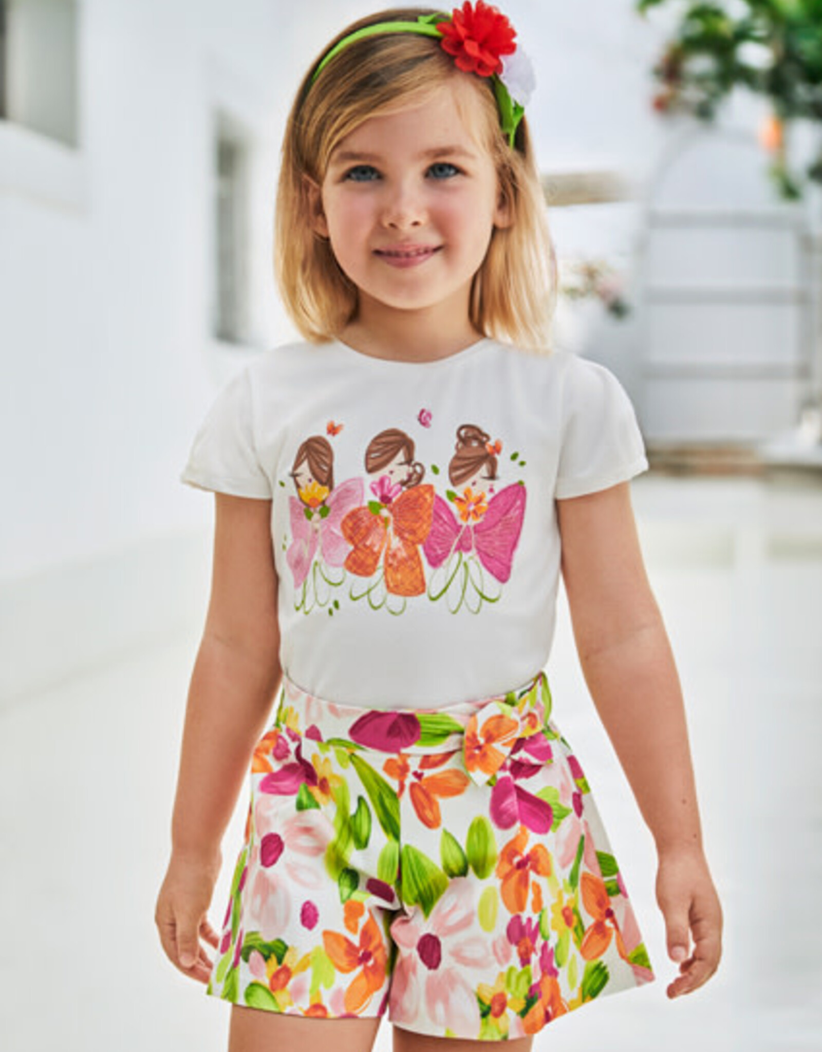 Mayoral Patterned Satin Skort