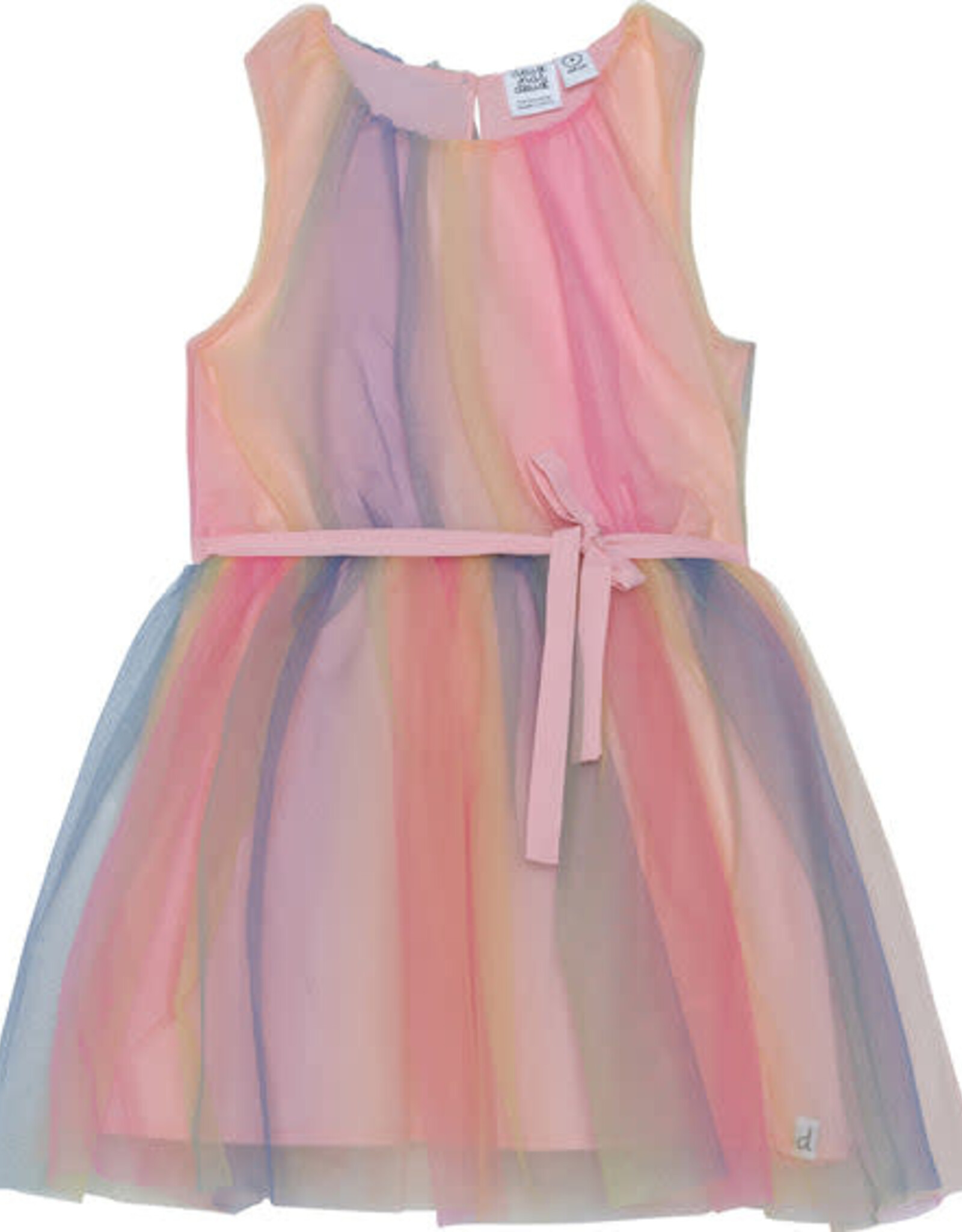 Deux Par Deux Rainbow Mesh Dress w/Belt