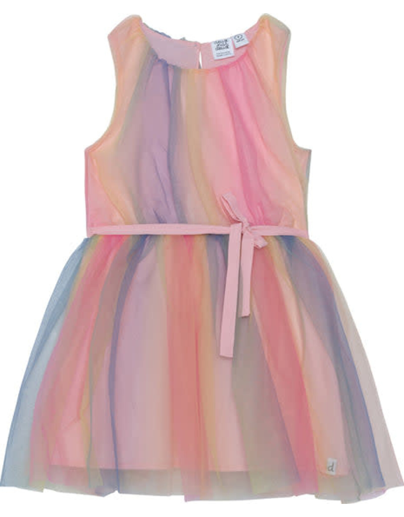 Deux Par Deux Rainbow Mesh Dress w/Belt