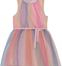 Deux Par Deux Rainbow Mesh Dress w/Belt