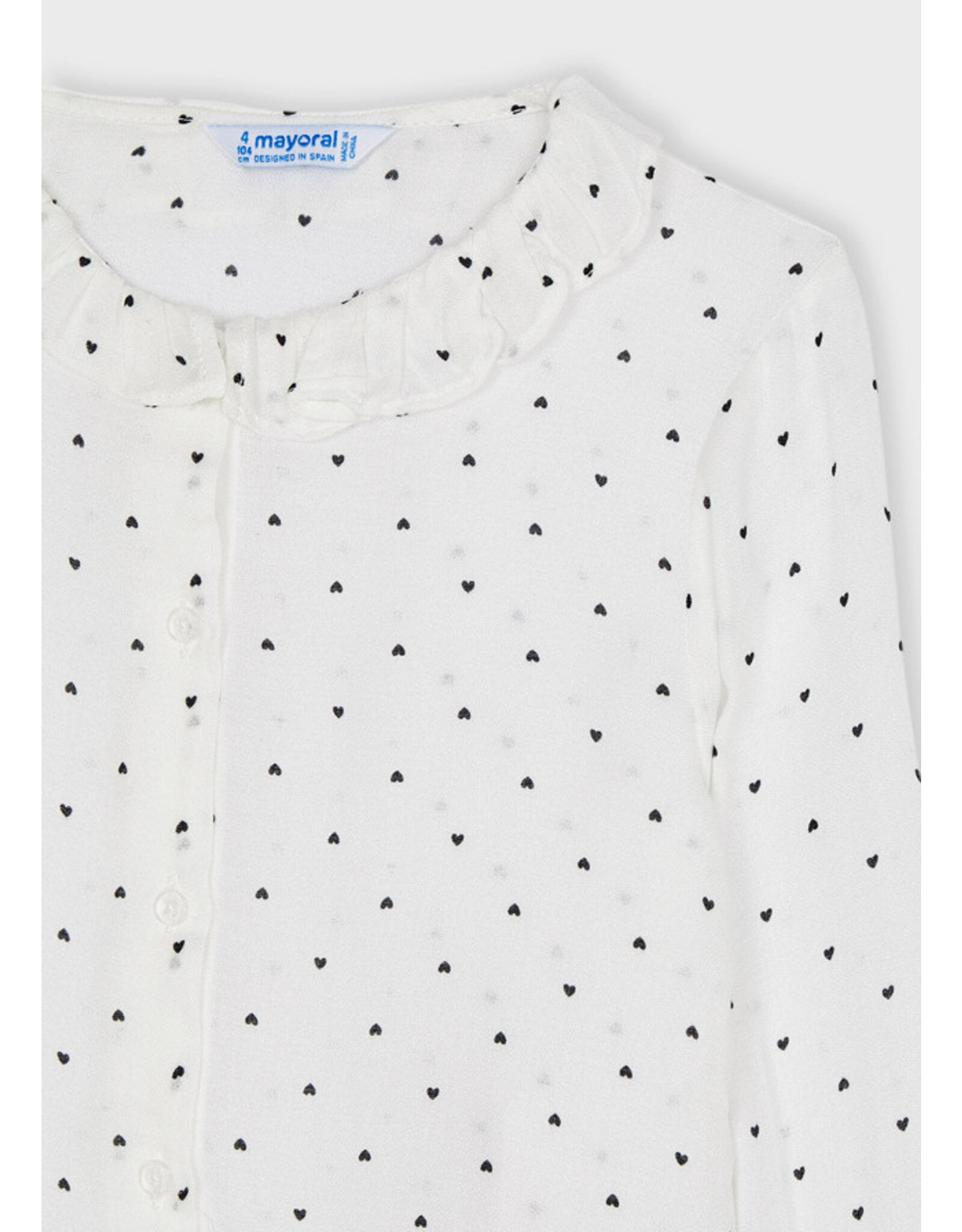 Mayoral Black/White Heart Dot Blouse