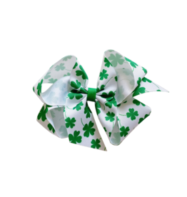 Bows Arts Big Green Shamrock Print Bow