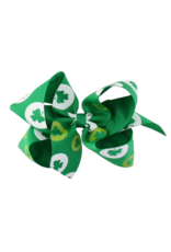 Bows Arts Big Green Circle Shamrock Print Bow