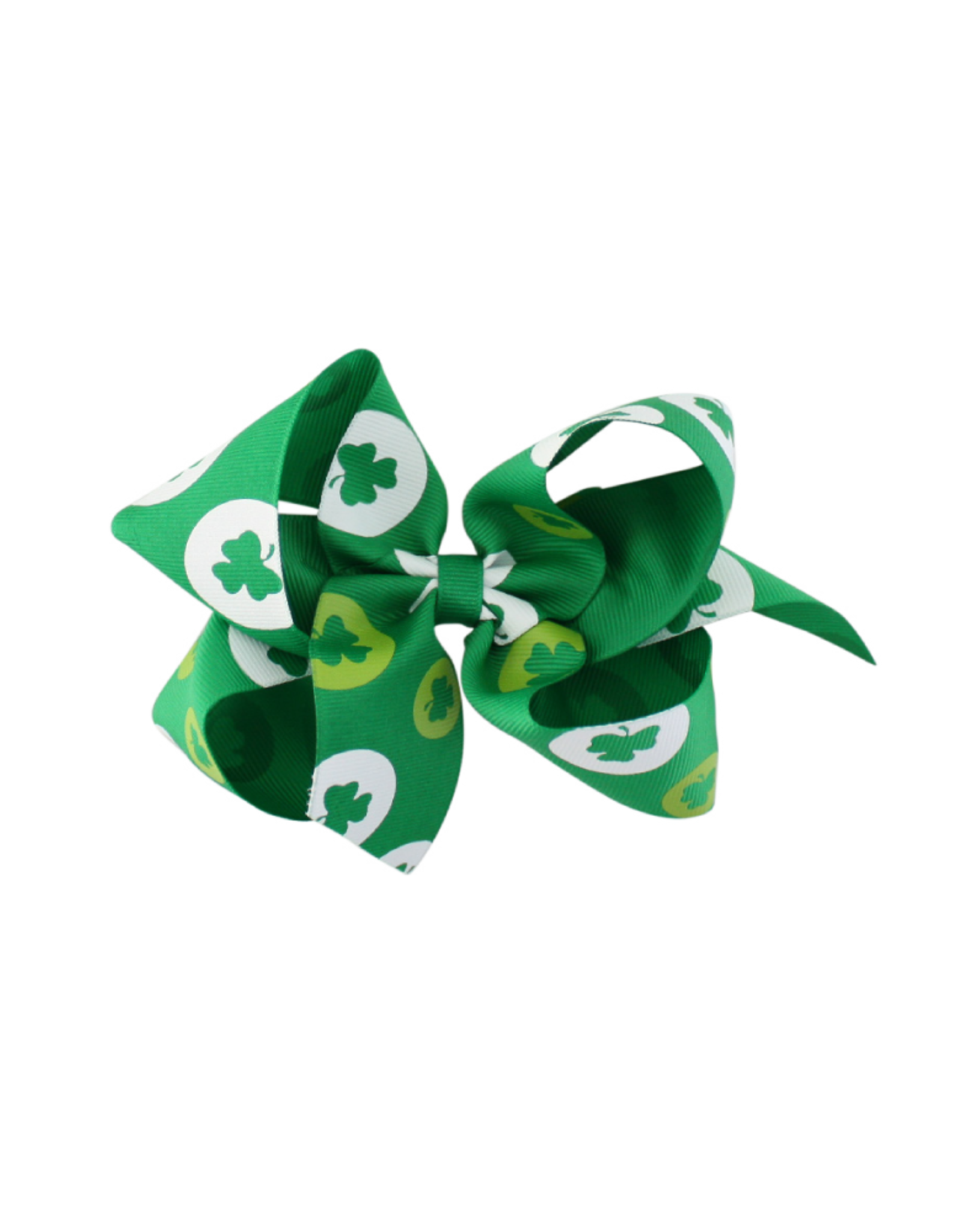 Bows Arts Big Green Circle Shamrock Print Bow