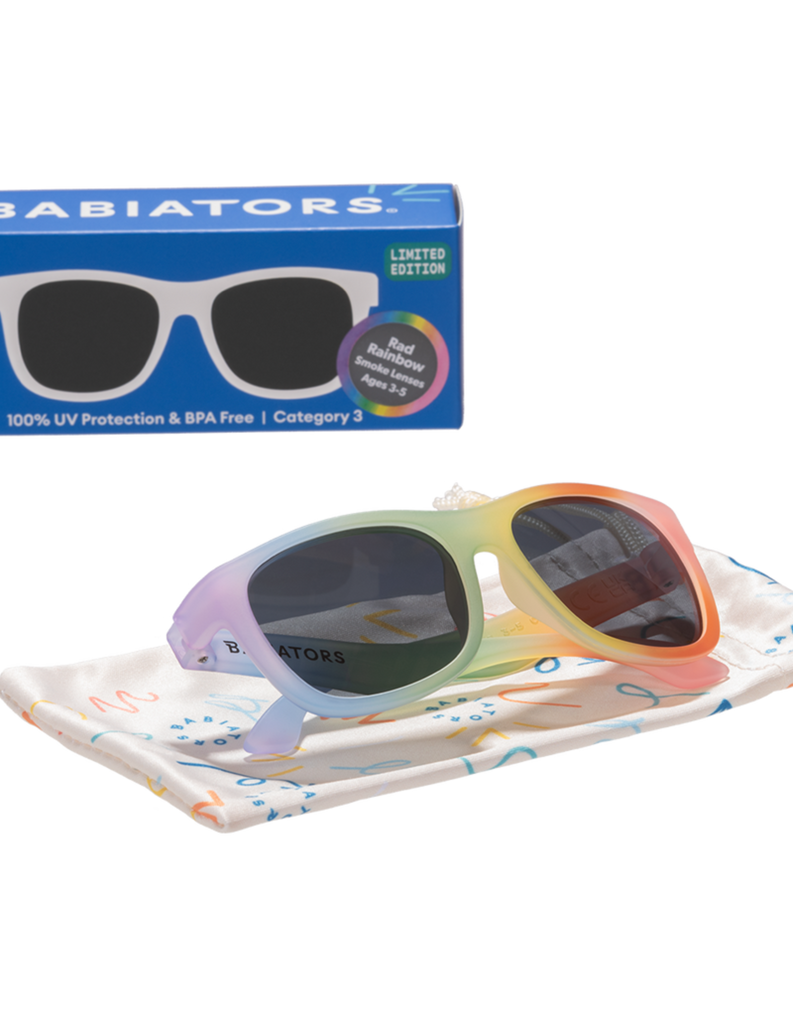 Babiators Original Navigator: Rad Rainbow with Smoke Lenses