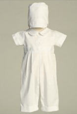 Lito Patrick Long Romper with Embroidered Shamrock