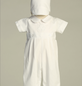 Lito Patrick Long Romper with Embroidered Shamrock