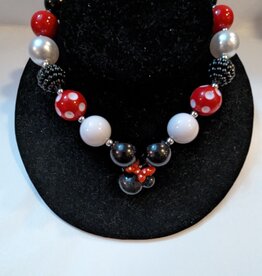 The Twinkled Twig Red B&W Mouse Necklace