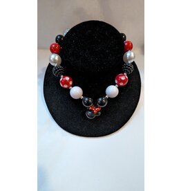 The Twinkled Twig Red B&W Mouse Necklace