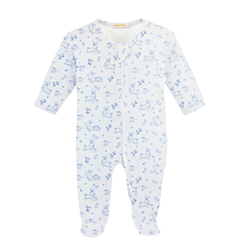 Baby Club Chic Blue Baby Bunnies Zipped Footie