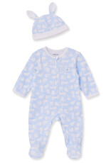 Little Me My First Easter Bunny Blue Footed One-Piece & Hat