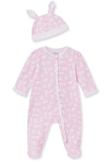 Little Me My First Easter Bunny Pink Footed One-Piece & Hat