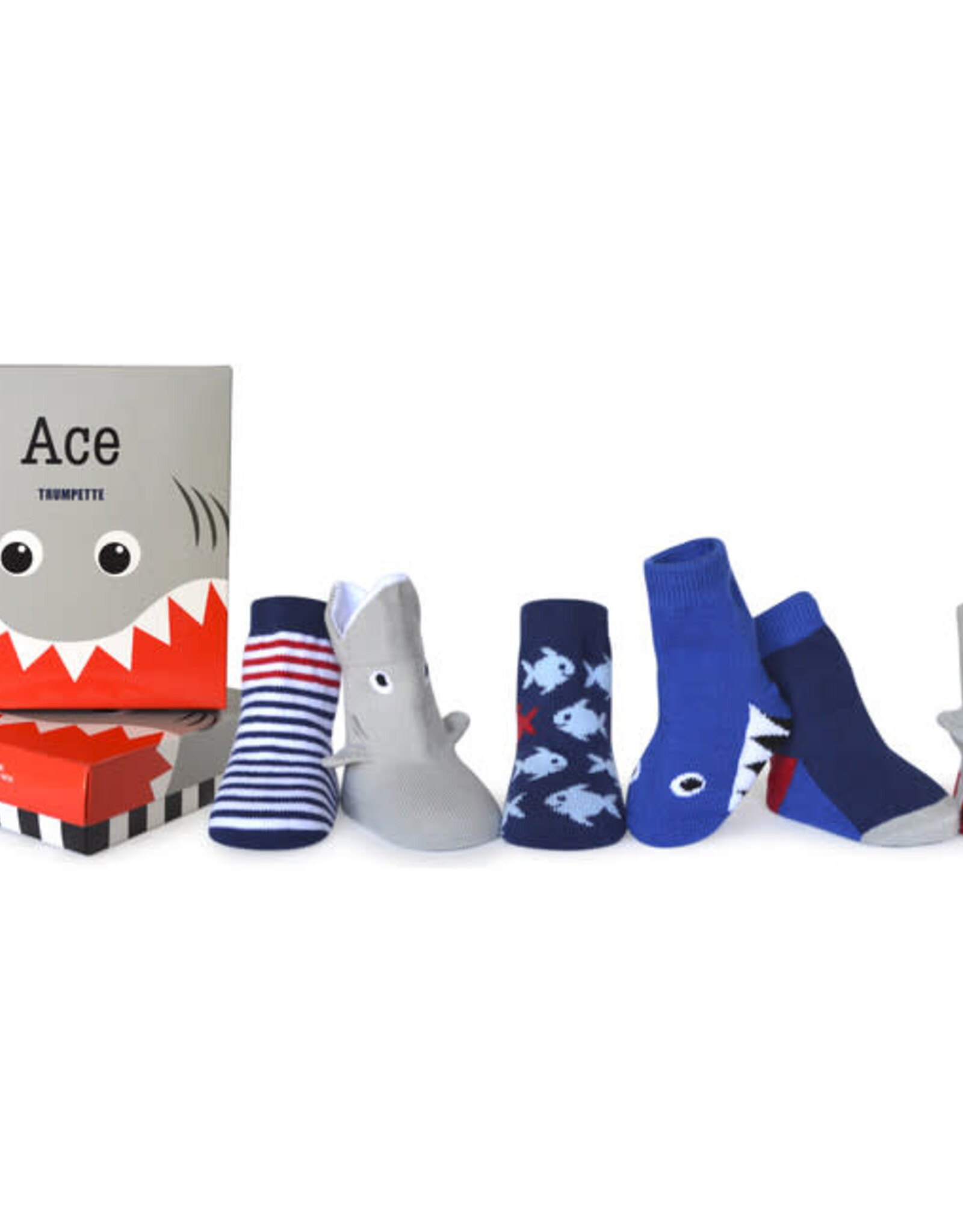 Trumpette Ace Shark Socks 6 Pack 0-12M