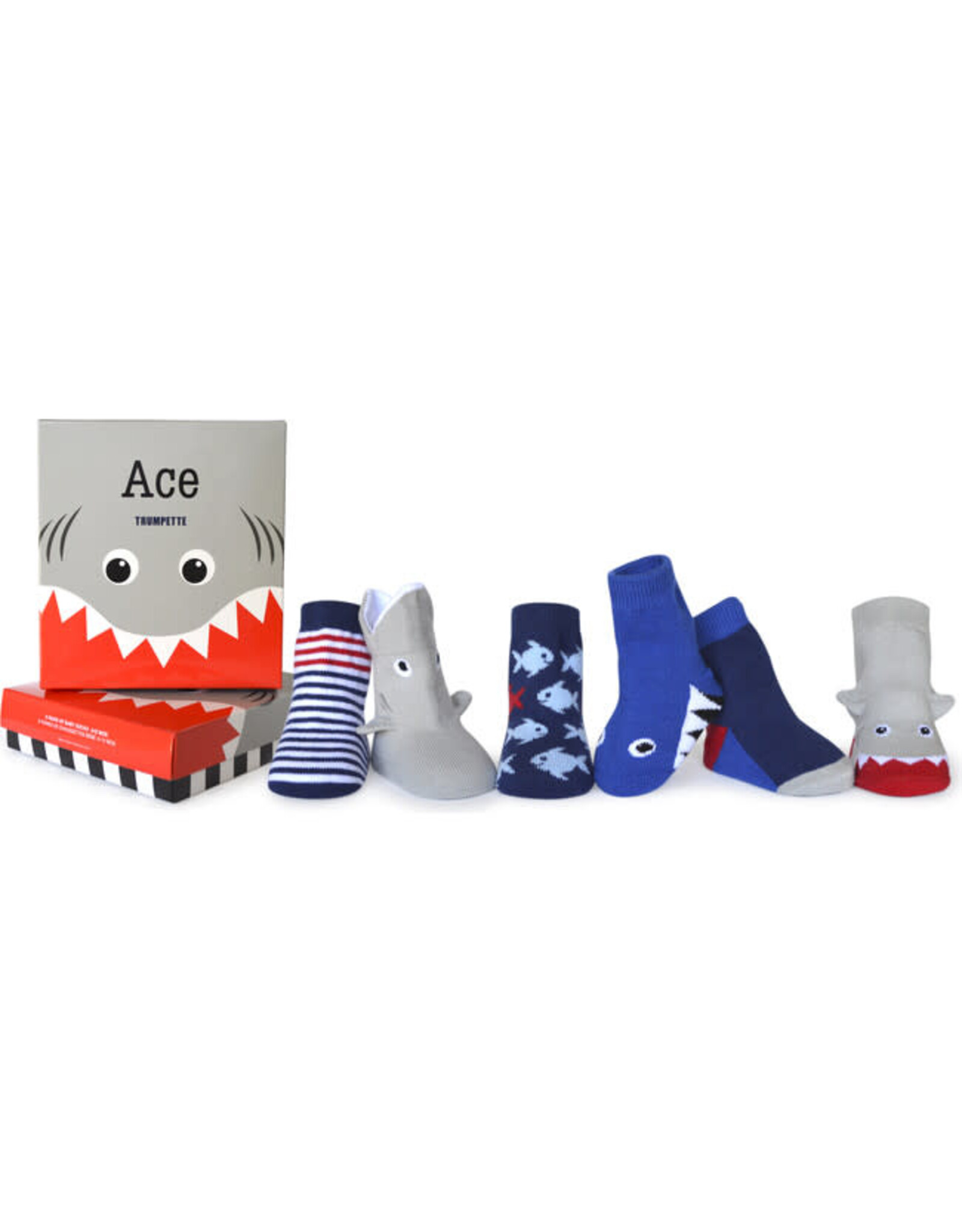 Trumpette Ace Shark Socks 6 Pack 0-12M
