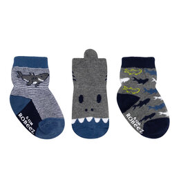 Robeez Grey Sharks Socks 3 Pack