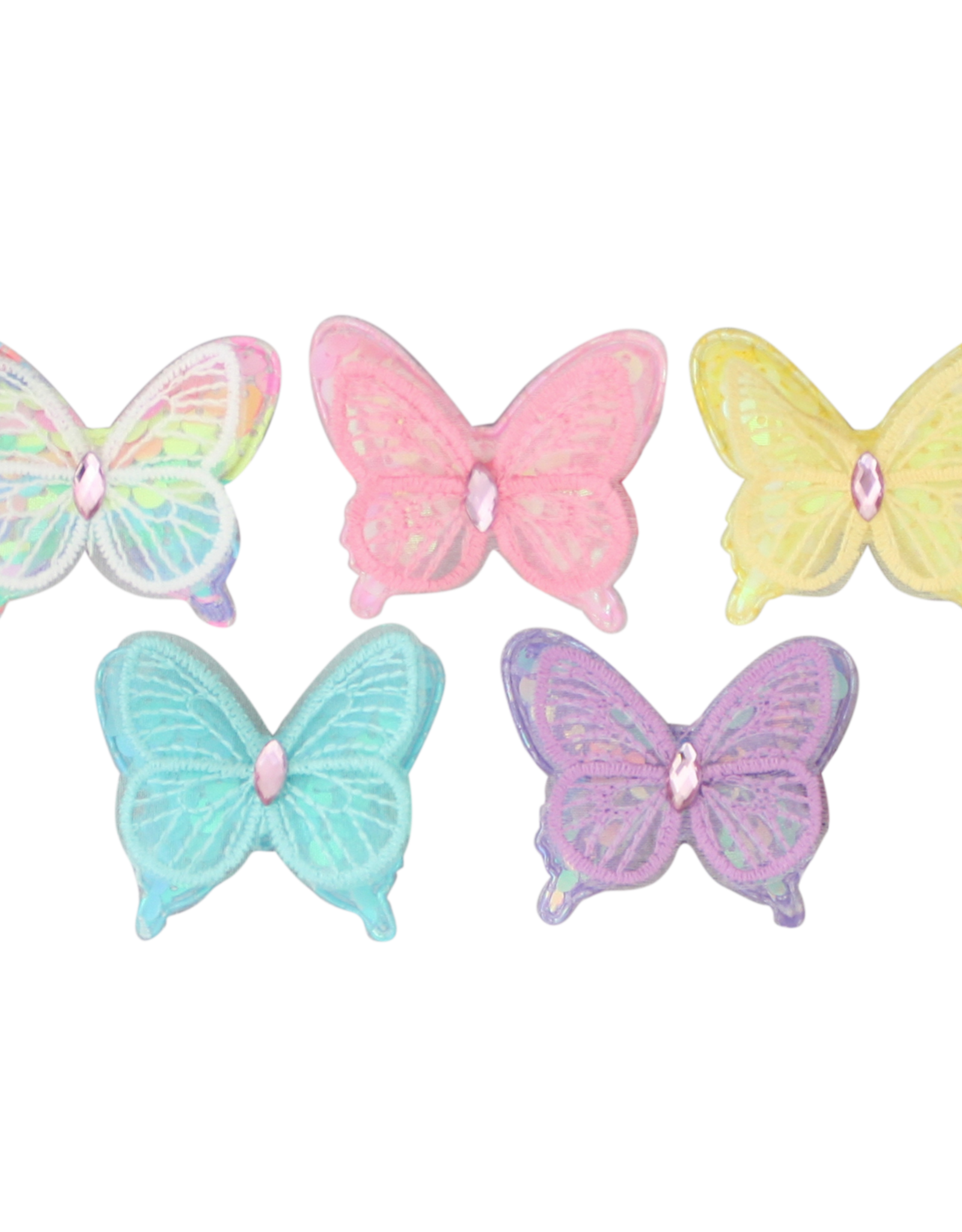 Bows Arts Sequin Pastel Butterfly Clips