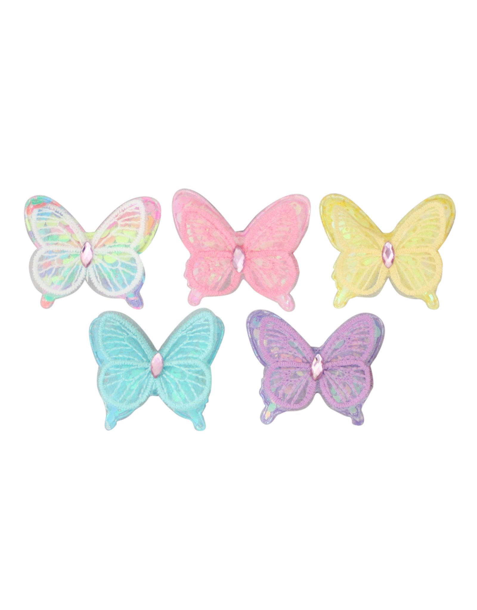 Bows Arts Sequin Pastel Butterfly Clips