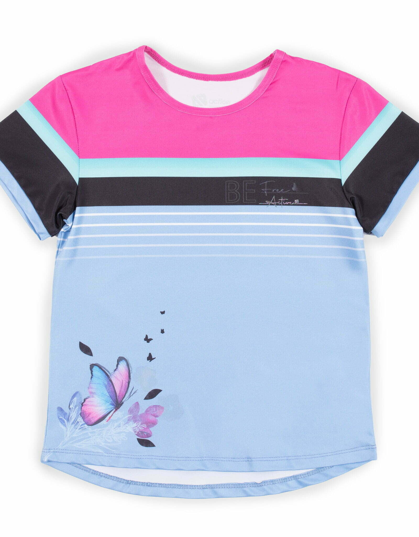 Noruk Be Free Fly Away Butterfly Blue Athletic T-Shirt