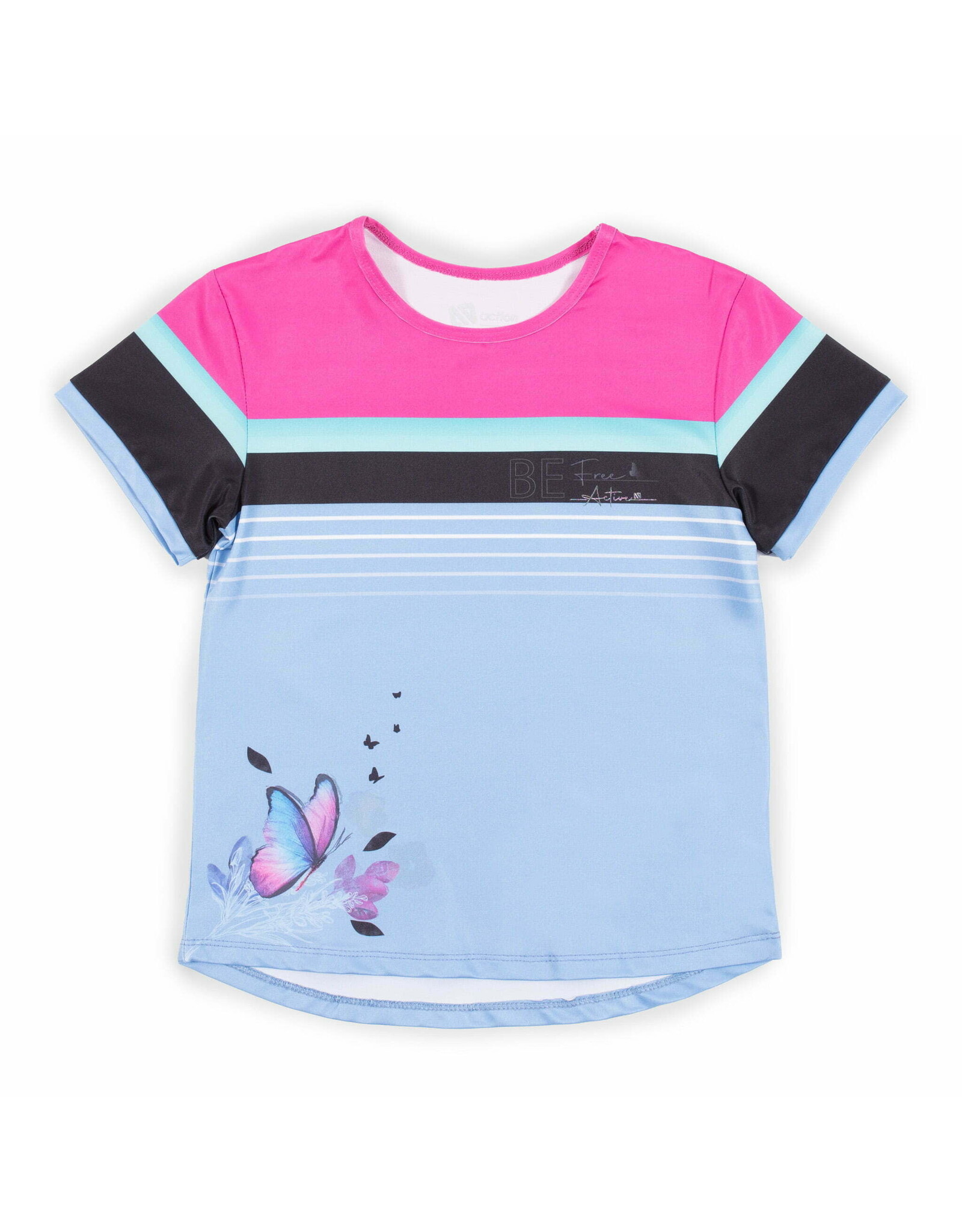 Noruk Be Free Fly Away Butterfly Blue Athletic T-Shirt