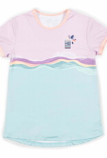 Noruk Pastel Lilac Leaves Mint Athletic T-Shirt