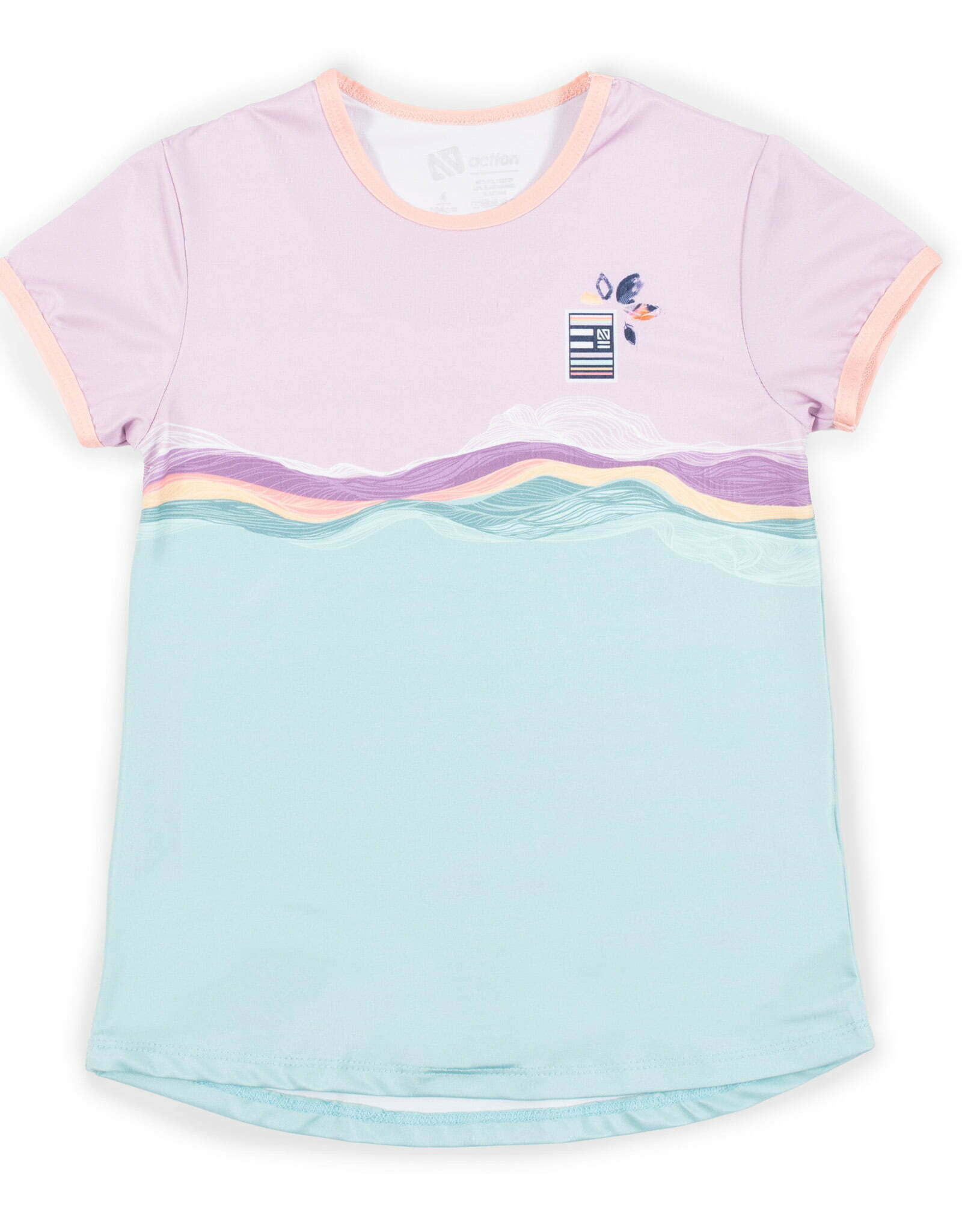 Noruk Pastel Lilac Leaves Mint Athletic T-Shirt