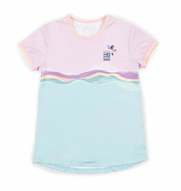 Noruk Pastel Lilac Leaves Mint Athletic T-Shirt