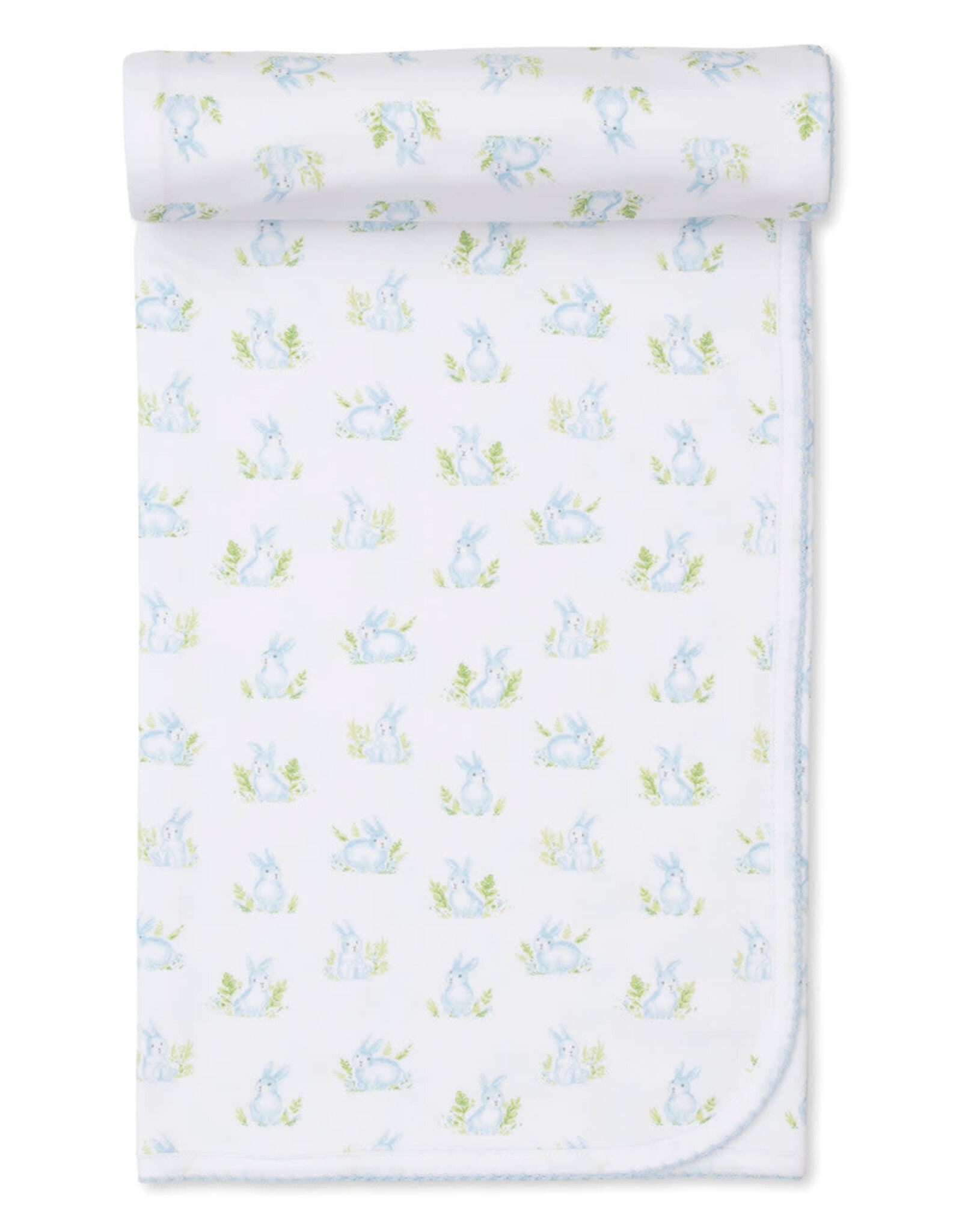 Kissy Kissy Blue Cottontail Hollow Swaddle Blanket