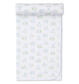 Kissy Kissy Blue Cottontail Hollow Swaddle Blanket