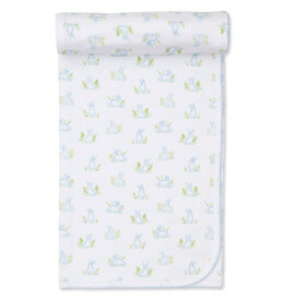 Kissy Kissy Blue Cottontail Hollow Swaddle Blanket