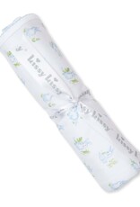 Kissy Kissy Blue Cottontail Hollow Swaddle Blanket